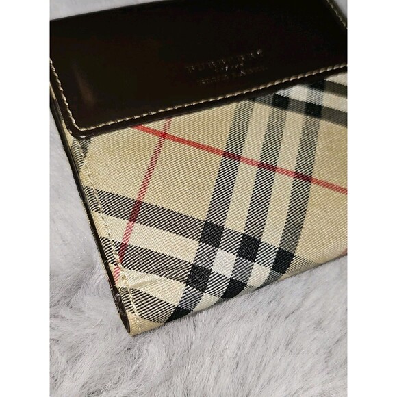 BURBERRY London Blue Label Nova Check Canvas Leather Small Bifold Compact Wallet - Picture 16 of 16